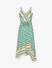 Robe foulard style portefeuille imprimé graphique - Vert - 1