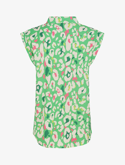 Blouse sans manches à imprimé abstrait - Vert - 2