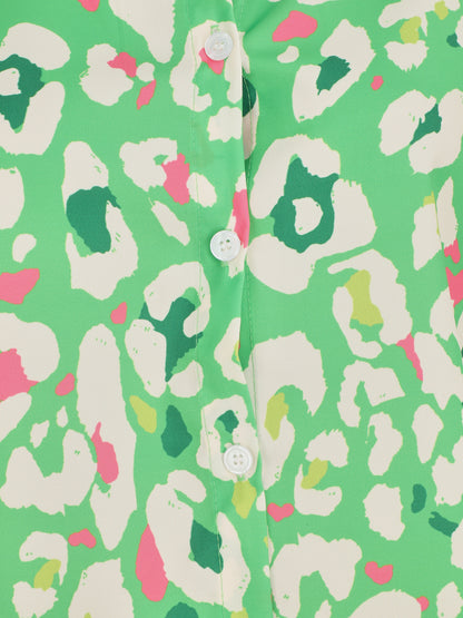Blouse sans manches à imprimé abstrait - Vert - 3