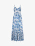 Robe imprimé foulard à base volantée - Bleu - 1