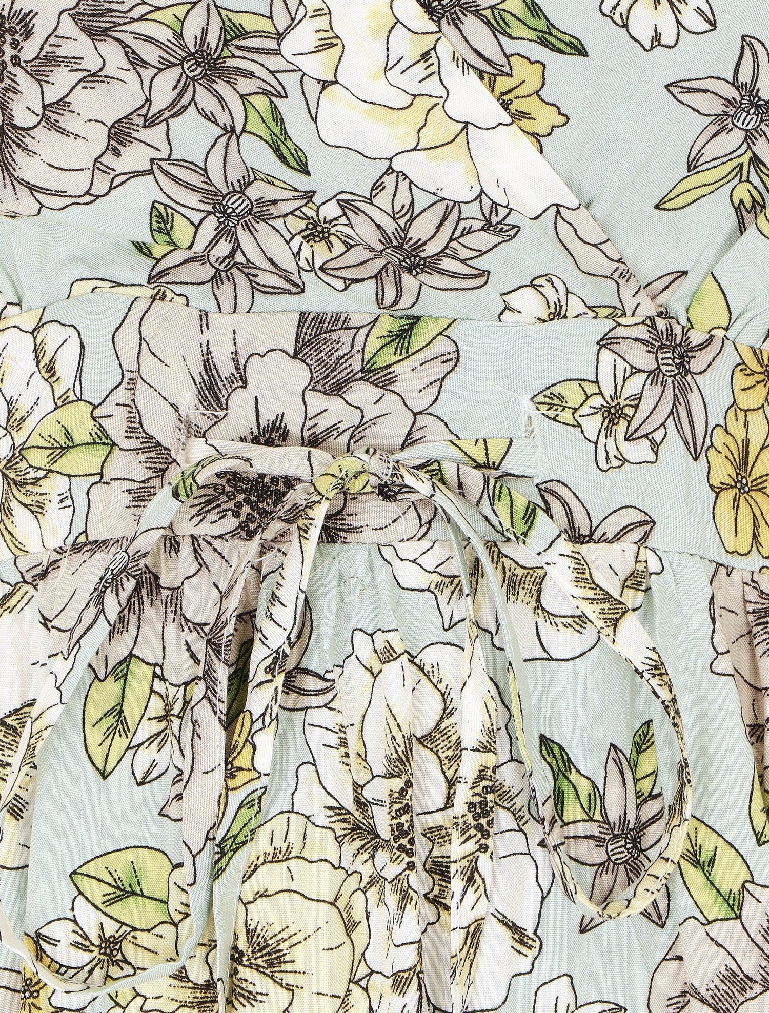 Robe longue imprimé multi-fleurs - Vert d&