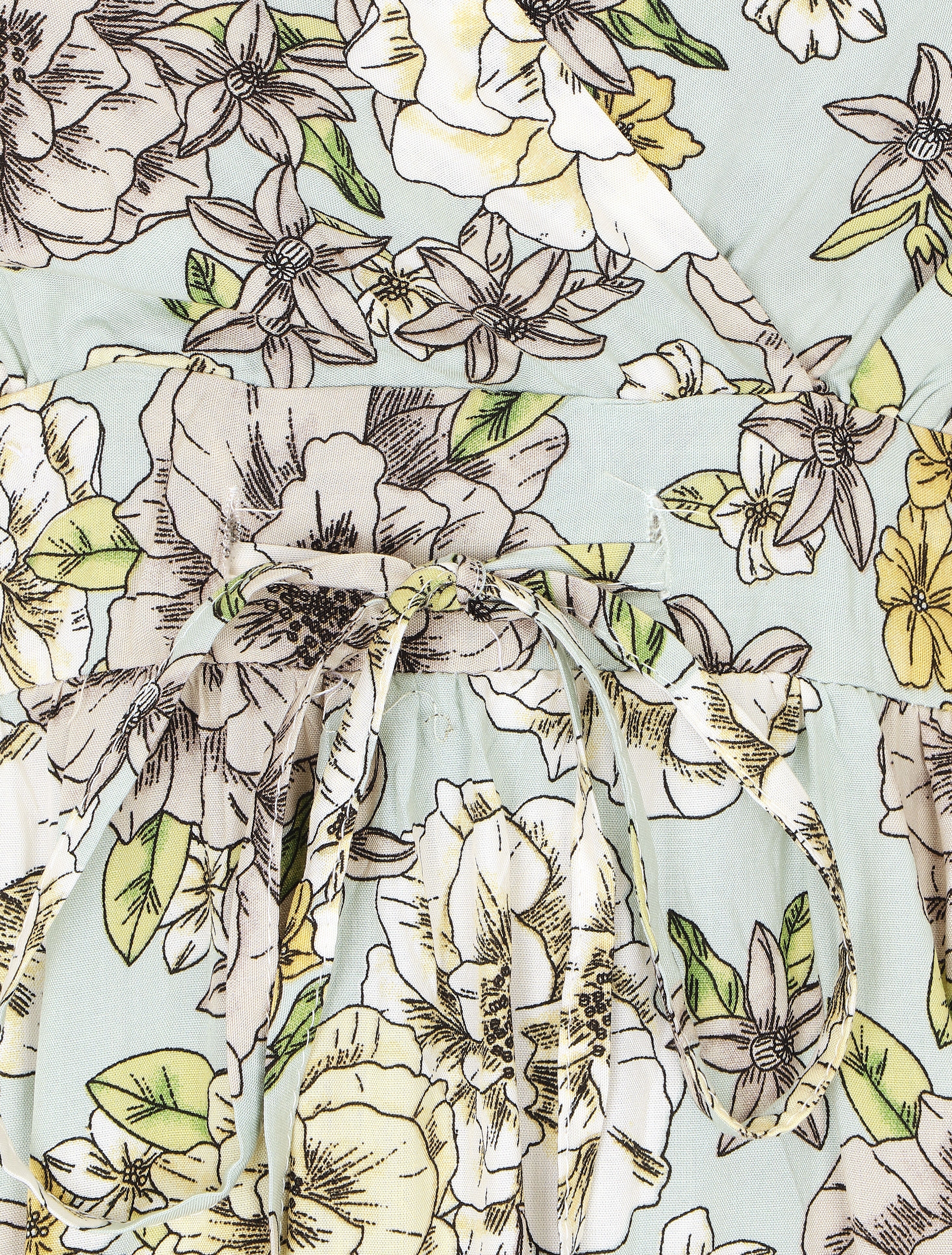 Robe longue imprimé multi-fleurs - Vert d&