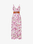 Robe longue imprimé fleurs printannières - Blanc - 1