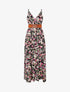 Robe longue imprimé fleurs printannières - Noir - 4
