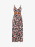 Robe longue imprimé fleurs printannières - Marine - 1