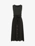Robe longue évasée sans manches bicolore - Noir - 1