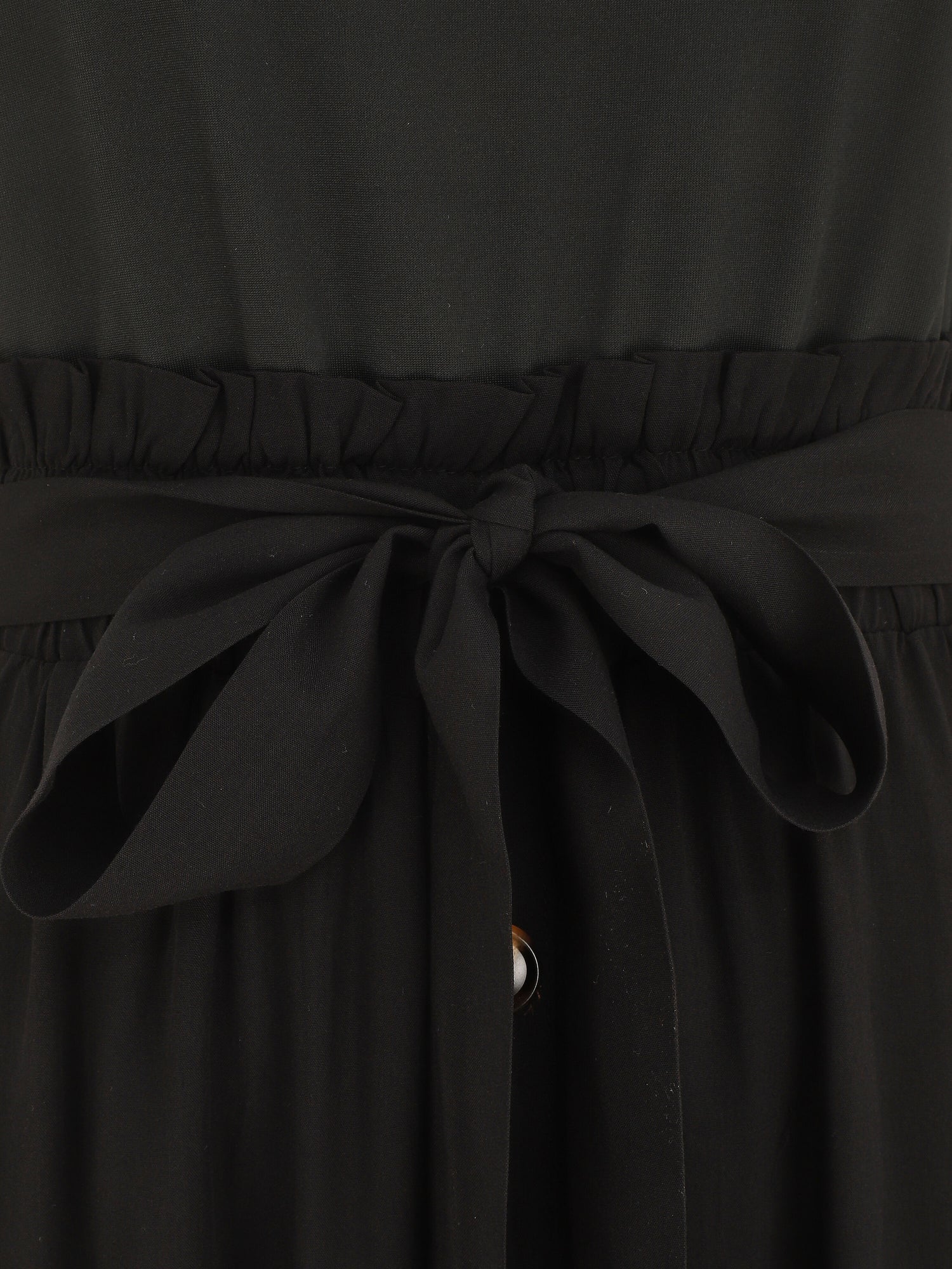 Robe longue évasée sans manches bicolore - Noir - 3