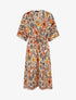 Robe longue style kimono imprimé aztèque - Marron - 1
