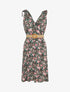 Robe mi-longue sans manches imprimé fleurs sauvages - Noir - 5