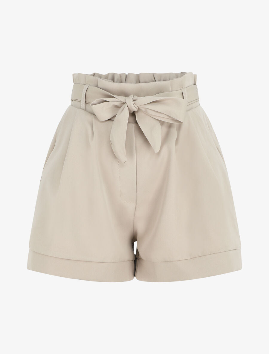 Short paperbag uni - Beige - 1