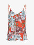 Caraco satiné imprimé floral - Rouge - 1