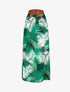 Jupe longue évasée imprimé tropical - Vert - 1