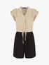 Combishort bicolore fluide - Beige - 1