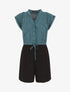 Combishort bicolore fluide - Bleu - 1