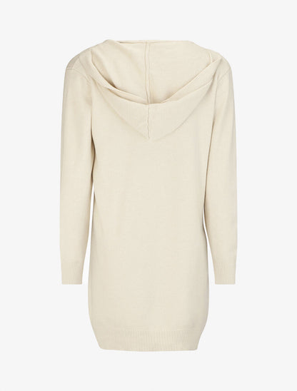 Gilet long à capuche - Crème - 2