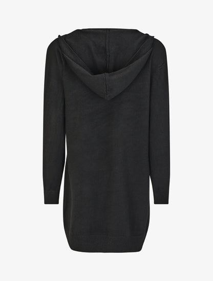Gilet long à capuche - Noir - 2