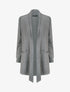 Gilet long uni à bords côtelés - Gris - 4