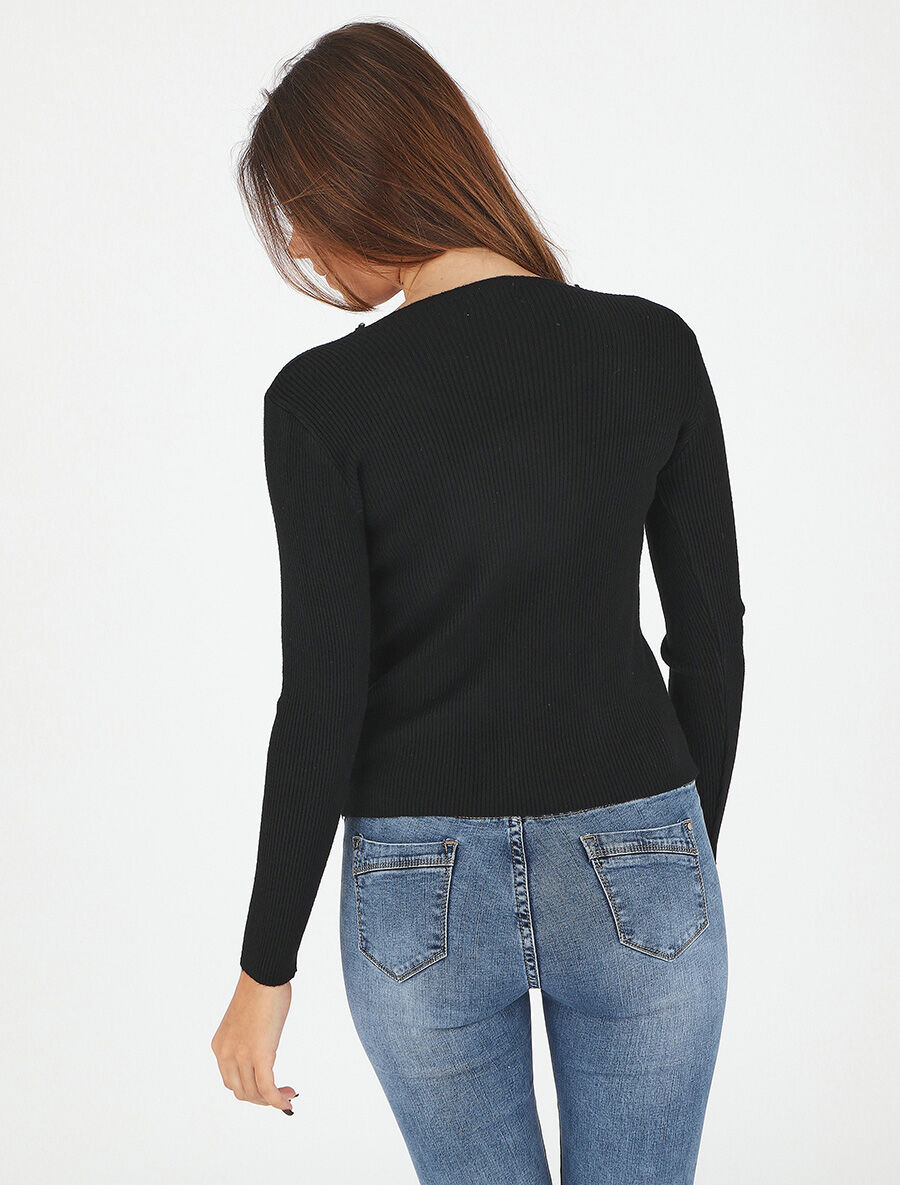 Gilet côtélé zippé - Noir - 5