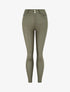 Pantalon taille haute en simili - Kaki - 4