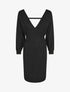 Robe ajustée unie col cache-coeur - Noir - 5