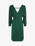 Robe ajustée unie col cache-coeur - Vert foncé - 5