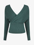 Pull côtelé ajusté col cache-coeur - Vert foncé - 4