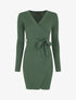 Robe moulante côtelée style cache-coeur - Vert - 6