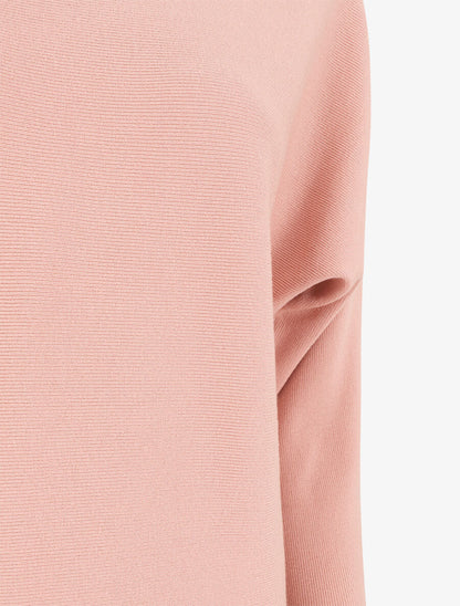 Pull côtelé à dos ajouré - Rose - 3