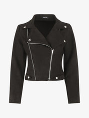 Veste zippée en suédine - Noir - 1