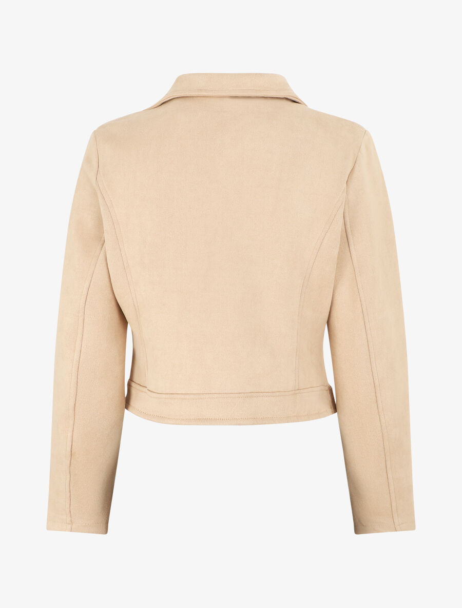 Veste zippée en suédine - Beige - 2