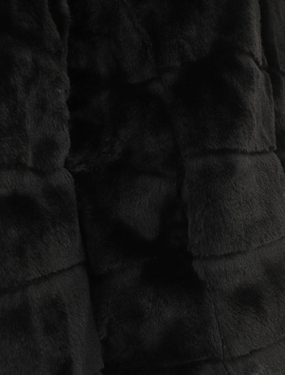 Veste à capuche en fourrure synthétique - Noir - 3