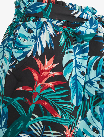 Short paper bag imprimé tropical - Bleu - 3