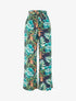 Pantalon ample à imprimé feuillage - Vert - 4