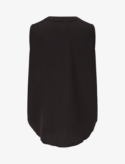 Top uni sans manches à détail stylisé - Noir - 2