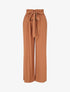 Pantalon fluide uni à taille élastiquée - Camel - 1