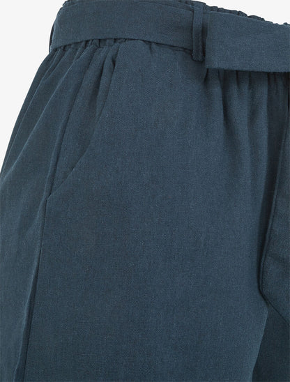 Short uni à revers - Bleu pétrole - 3