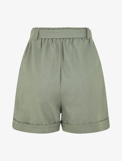 Short uni à revers - Kaki - 2
