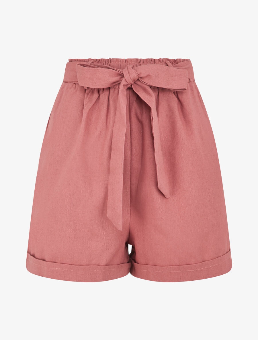 Short uni à revers - Vieux rose - 4