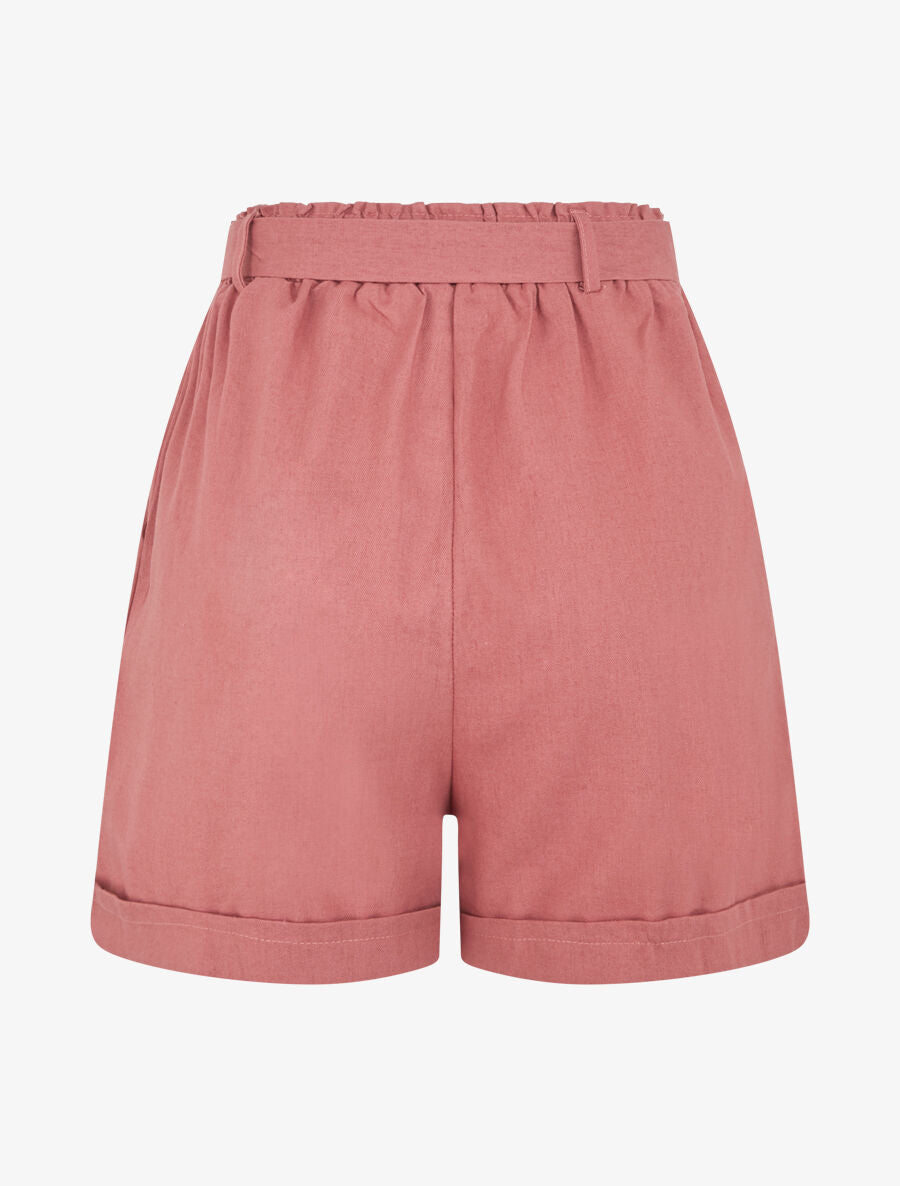 Short uni à revers - Vieux rose - 2