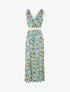 Robe imprimé mosaïque à nœuds aux épaules - Vert d&