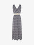 Robe imprimé fleuri à nœuds aux épaules - Marine - 1