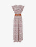 Robe imprimé foulard à manches courtes volantées - Vieux rose - 1