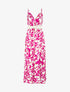Robe imprimé graphique à fines bretelles - Fushia - 1