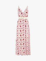 Robe fleurie à fines bretelles - Rose - 5