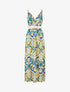 Robe longue à fines bretelles imprimé graphique - Jaune - 5