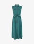 Robe évasée boutonnée à poches - Bleu canard - 4