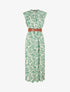 Robe évasée à boutons imprimé végétal - Vert - 1