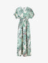 Robe longue manches courtes imprimé cachemire - Vert - 5