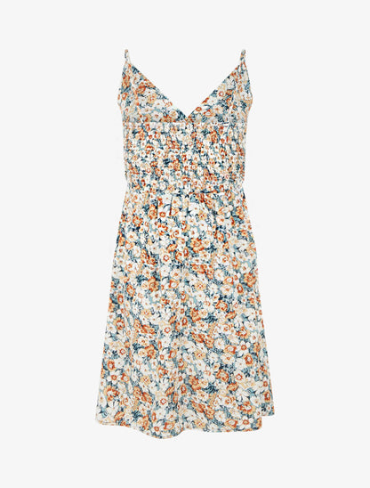 Robe mi-longue imprimé fleuri - Vert d&