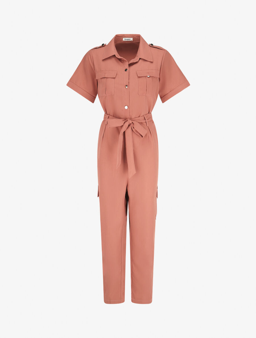 Combinaison ample à manches courtes - Vieux rose - 1
